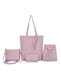 Kit bolsa feminina em couro 4 peças bolsa sacola transversal+carteira