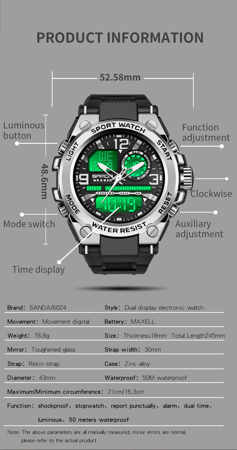 Relógio Masculino Digital e analógico Militar esportivo