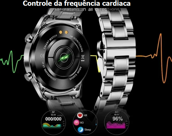 Relógio masculino inteligente Touch Screen, Bluetooth esportivo