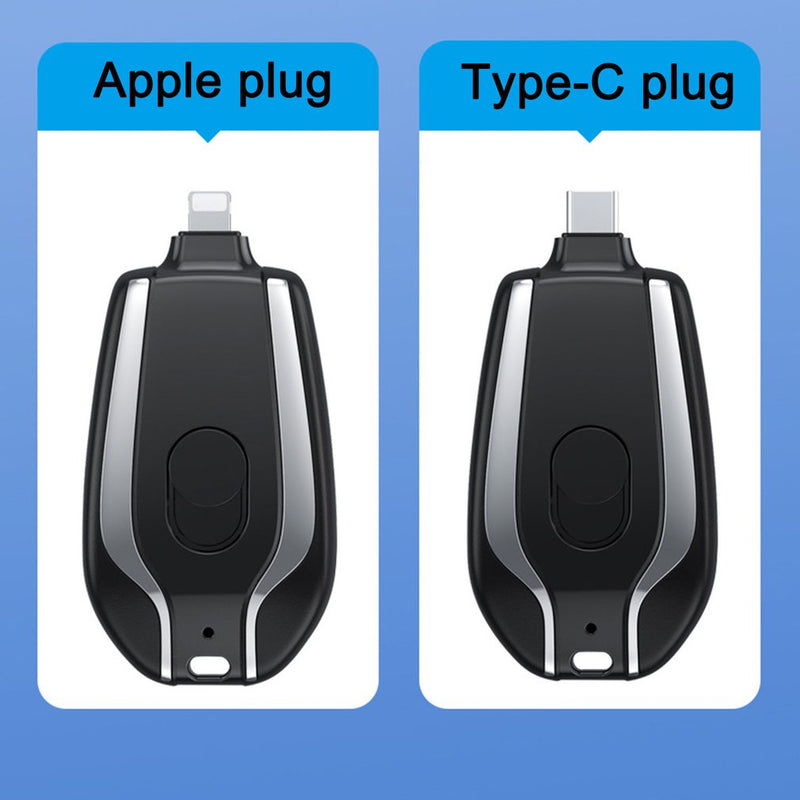 Carregador portátil de celular chaveiro mini USB chaveiro compacto