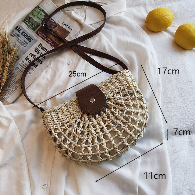 Bolsa de Praia Feminina tecido artesanal moda verão vintage