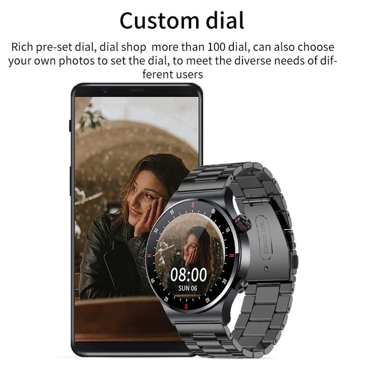Relógio masculino esportivo Bluetooth smartwatch para iOS, Android