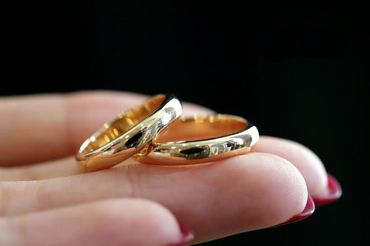 Aliança de noivado casamento ouro 18K para casal Alta qualidade mais Brinde