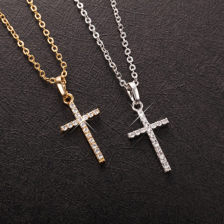 Colar crucifixo Prata e dourado Pingente cruz para homens e Mulhres